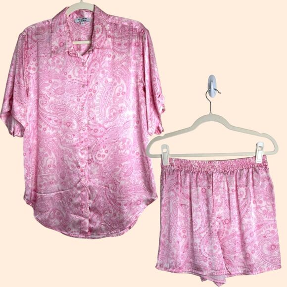 Frankie's Bikinis Fifi Silk Set Pink Paisley - Picture 2 of 9